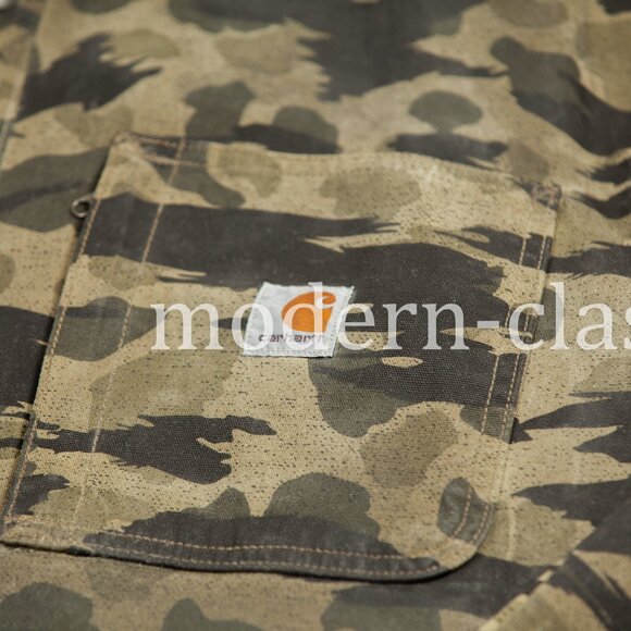 Carhartt RUGGED FLEX® Tin Cloth Canvas Fleece-Lined Snap-Front Camo Jac RP $300 - Picture 3 of 10